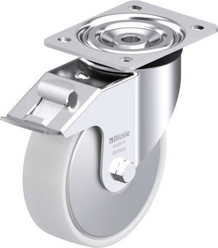 Blickle L-PO 160XR-FI-FA Stahlblech-Lenkrolle aus verzinktem Stahl mit Rad-Durchmesser 160 mm und einer Tragfähigkeit von 400 kg - Bild 1