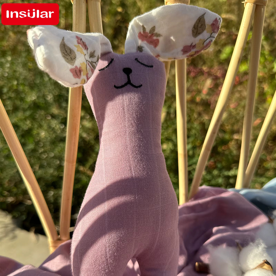Weiches Cartoon-Komforttuch aus 100 % Bambus-Baumwolle für Babys und Neugeborene in Lila mit floralem Design - Bild 2