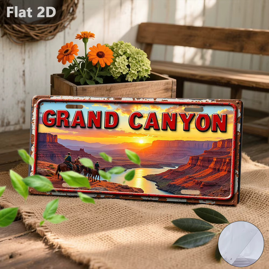 Retro Sunset Rider Metallschild CIFBUY Vintage Wanddekoration Grand Canyon Cyclist Art, Breite: 30,48 cm, Höhe: 15,0 cm, Tiefe: 1,0 cm - Bild 4