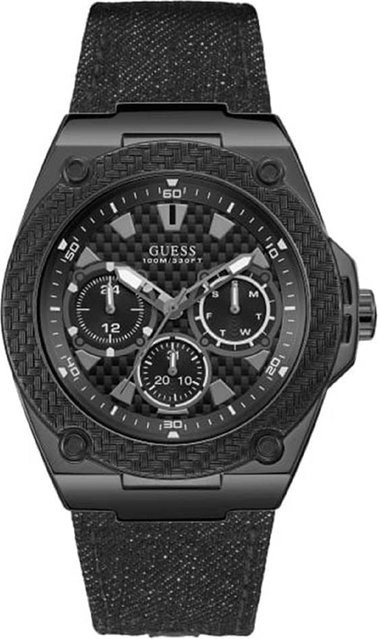 Guess Armbanduhr, Quarz, Edelstahl, 47 mm, Silikon, Schwarz, Herren - Bild 1