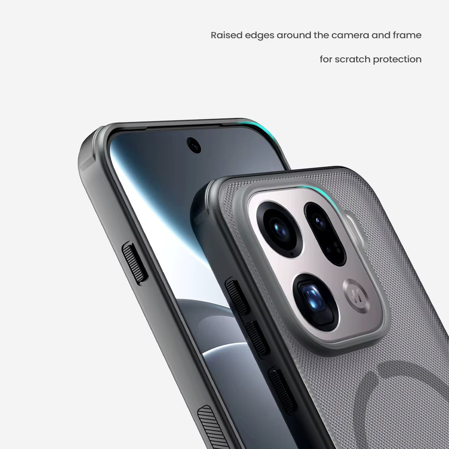Nillkin Magnetic Frosted Shield Pro Hülle für OPPO Find X9 Pro 5G in Schwarz mit TPU Bumper und Vollschutz Rückseite - Bild 5