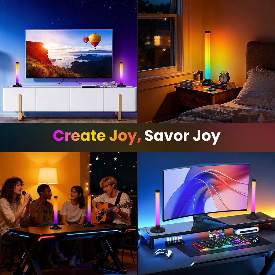 XUNATA Intelligente LED-Eck-Stehlampe in Schwarz, RGB Multicolour, mit Bluetooth, App-Steuerung, Musiksynchronisierung und Timer für Wohnzimmer und Schlafzimmer - Bild 5