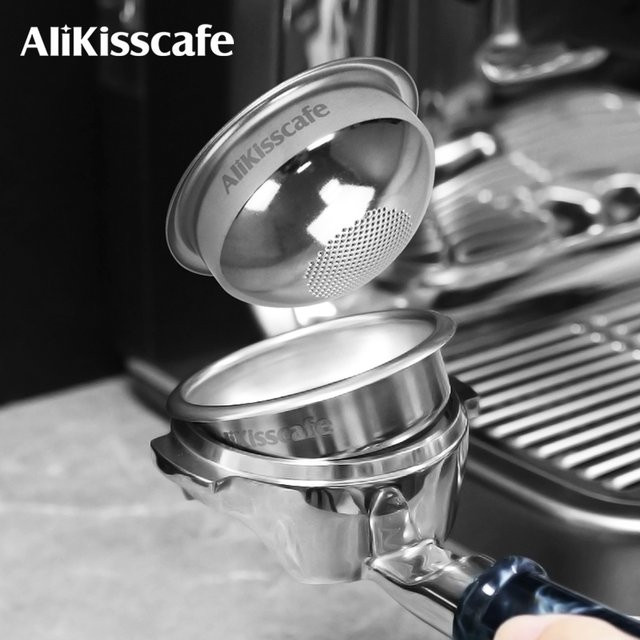 AliKisscafe Espresso Filter Korb 58mm aus Edelstahl in Silber für E61 und Gaggia Siebträger Kaffeemaschinen - Bild 1