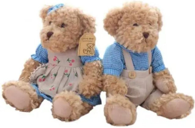 Kidsly Liebespaar Teddybär mit Kleidung, Plüschtier, 2-teiliges Set - Bild 1