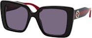 Gucci GG 1861S Sonnenbrille, Vollrand, quadratisch, Kunststoff, Damen, black, purple - Bild 1