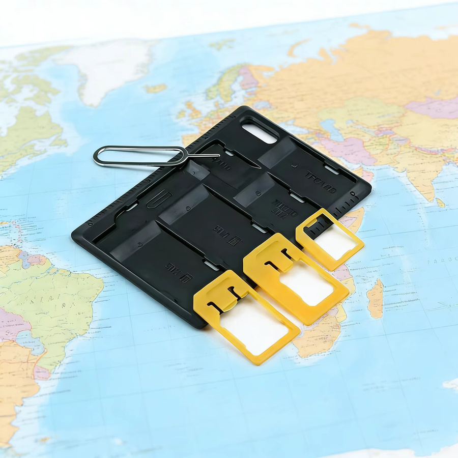 V4SIM 4-in-1 SIM-Karten-Adapter und Aufbewahrungsset für Nano-, Micro- und Standard-SIM-Karten sowie Speicherkartenhalter in Schwarz - Bild 2
