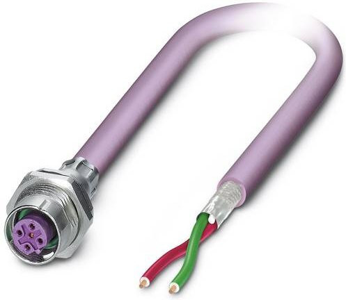 Phoenix Contact 1534407 Sensor-Aktor-Einbausteckverbinder M12 Buchse, 2-polig, lila, Schraubanschluss, 2,00 m - Bild 1