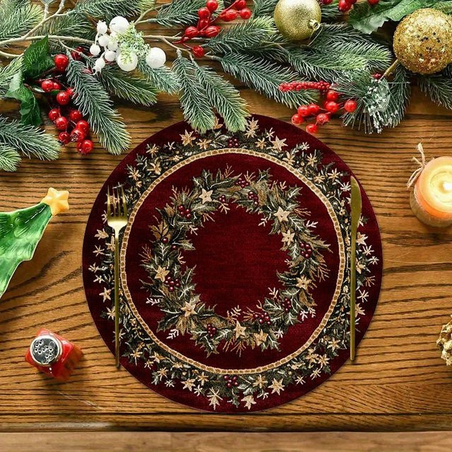 VIKAMA 4-teiliges Weihnachts-Tischset-Set für Feiertagsfeiern und Tischdekoration - Bild 1