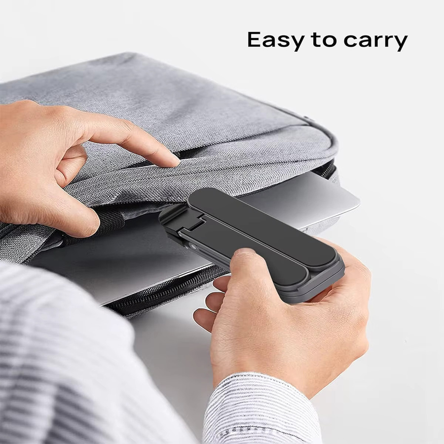 XMSJ Tragbarer Laptop-Aluminiumständer in Silber, faltbarer und bi-faltbarer Tablet-Ständer für Schreibtisch und Auto - Bild 4