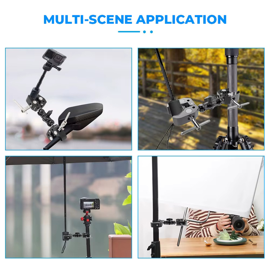 CAMVATE Super Clamp Kamera Clamp Mount Set mit Magic Arm und 2 Stück Super Clamp Crab in Schwarz für DSLR-Kamera und GoPro sowie LED-Licht - Bild 5