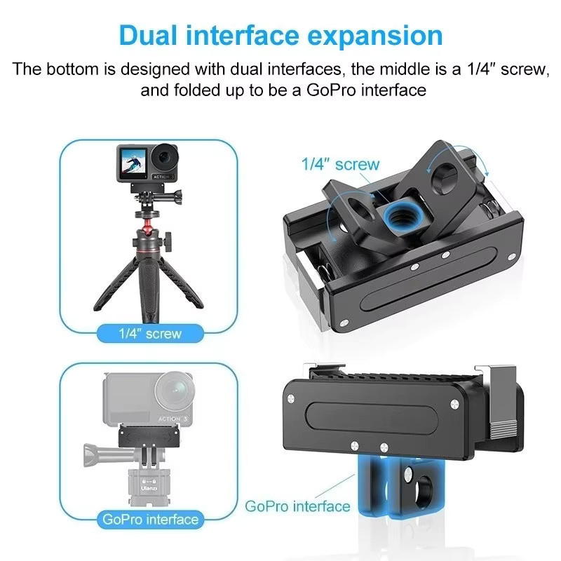 DJI Magnetischer Quick Release Konverter Basis Adapter aus Aluminium Legierung für DJI OSMO Action 5 Pro, 4 und 3 in Schwarz - Bild 3