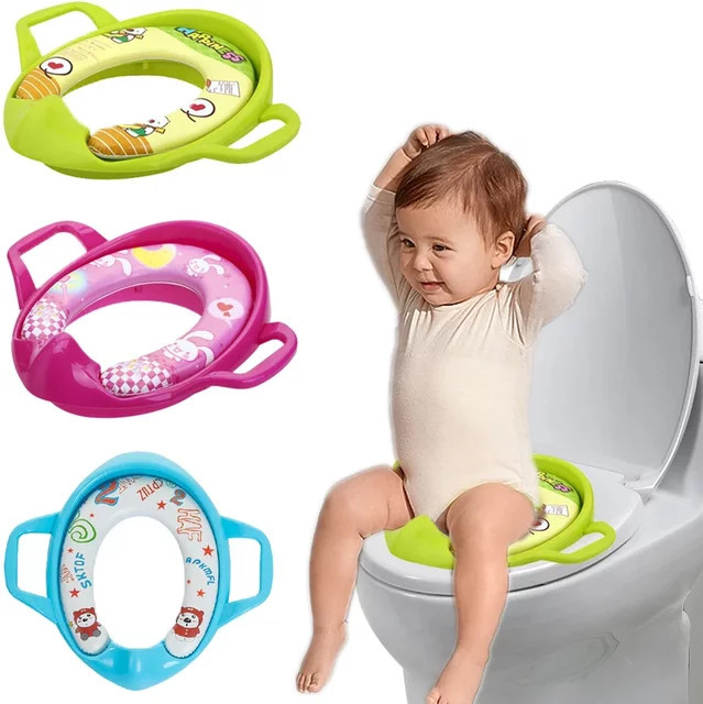Cartoon Toilettentrainer für Babys und Kinder mit weichem Sitz in Rot - Bild 1