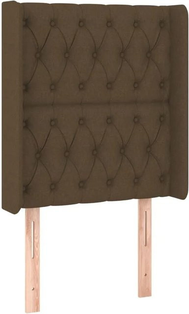 vidaXL Kopfteil mit Ohren in Dunkelbraun aus Stoff, B/T/H: 83 x 16 x 118 cm - Bild 1