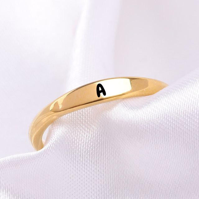VQYSKO Miniring Alphabet, Gold, Damen - Bild 1