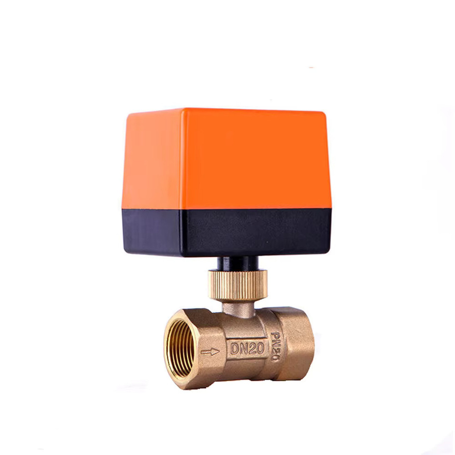 Acarps Motorisierter Kugelhahn aus Messing in Brushed Brass mit 3-Draht 2-Punkt-Steuerung für 12V 24V 220V, Größe 1/2 Zoll - Bild 2