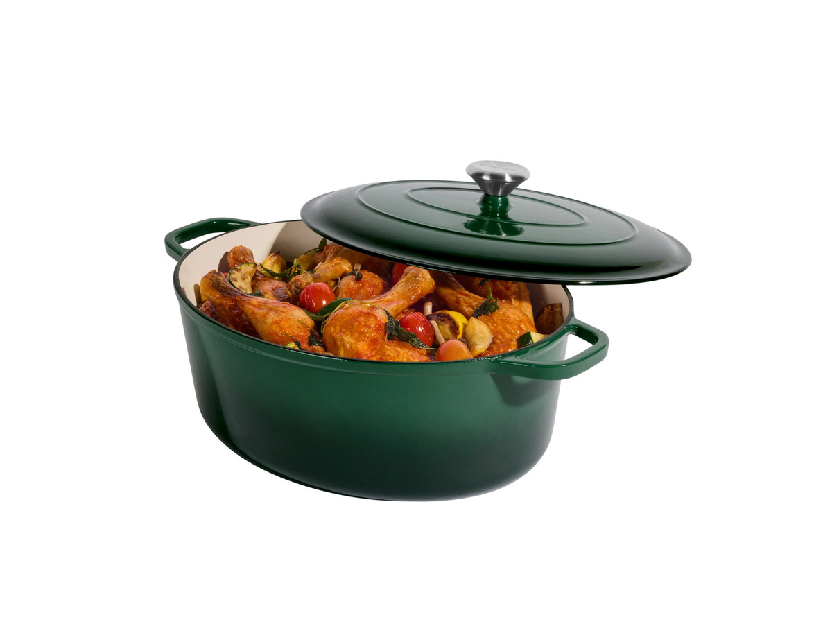 SILVERCREST Premium-Gusseisenbräter aus emailliertem Gusseisen, Grün, 7,1 l - Bild 2