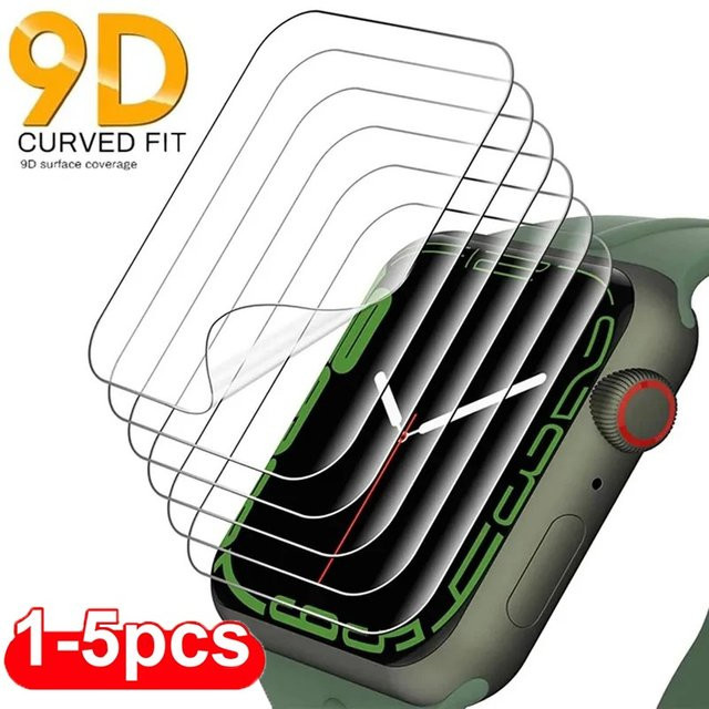 5 Stück Hydrogel-Displayschutzfolie für Apple Watch Serie 1 bis 9 und Ultra, transparent - Bild 1