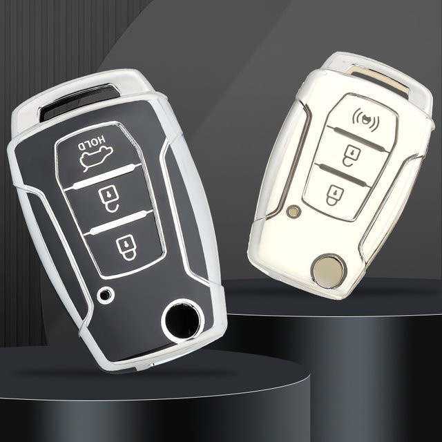 KOLEN TPU Auto Flip Key Case Cover für Ssangyong Kyron 2, Sanka, Actyon, Korando und Tivoli mit 3 Knöpfen - Bild 1