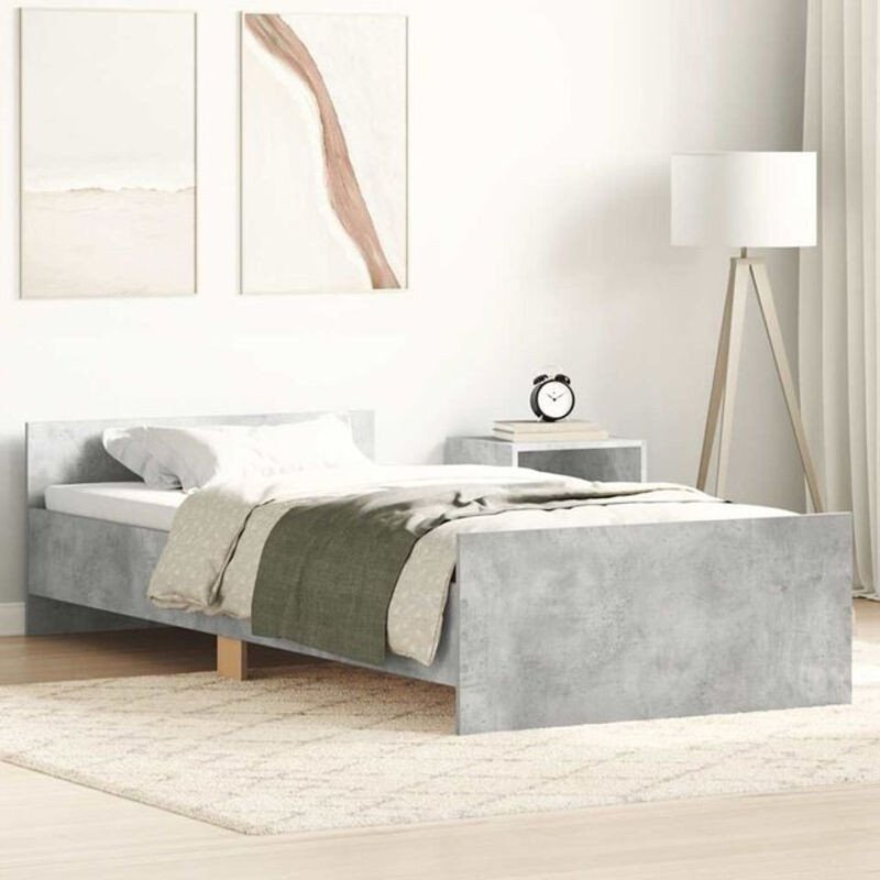 Vidaxl Massivholzbett aus Kiefer und Holzwerkstoff in Grau, B/T/H: 90 x 190 cm - Bild 1