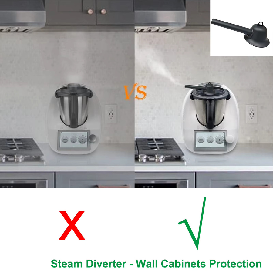 Olevo Dampfumsteller Schwarz als Universal Führungsrohr für Thermomix TM31 TM5 TM6 und Monsieur Cuisine Connect sowie Smart - Bild 4