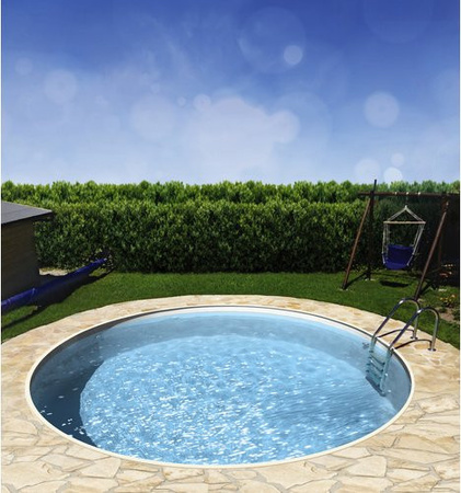 MYPOOL Rundpool Aboveground aus Stahl, weiß und beige, Durchmesser: 450 cm, Höhe: 150 cm