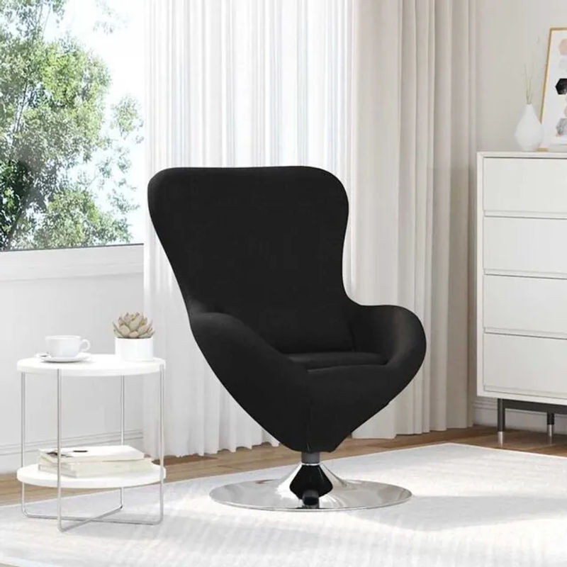 Modernes vidaxl Eiersessel aus Stoff und Metall in Schwarz - Bild 1