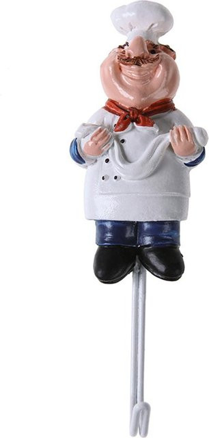 Love Home Garden Cartoon Chef Wandhaken aus Edelstahl und Kunststoff, selbstklebend und wasserdicht, Mehrfarbig, Breite: 9,5 cm - Bild 1