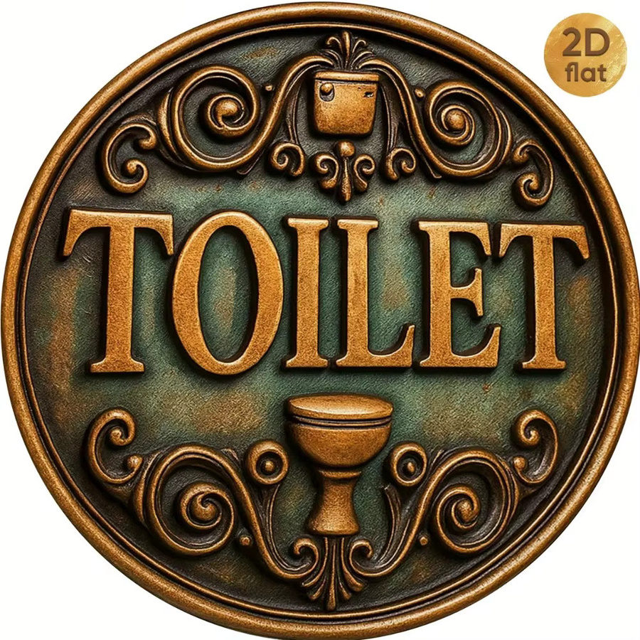 CIFBUY Antikes Toilettenschild aus Metall im Vintage-Stil, quadratische Wandtafel für Innen- und Außenmontage, Breite: 20 cm, Höhe: 20 cm - Bild 2