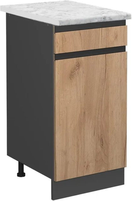 Vicco Küchenunterschrank R-Line Goldkraft Eiche/Anthrazit mit Schubladen und Türen B/T/H: 40,0 x 46,0 x 81,6 cm - Bild 1
