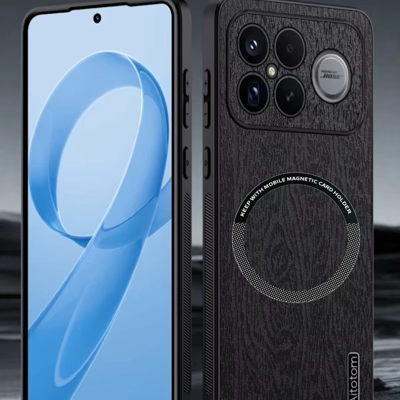 Stoßfeste Business Schutzhülle aus Baumkornsleder für Xiaomi Poco F8 Ultra, F7 und X7 Pro in Schwarz oder Grau - Bild 2
