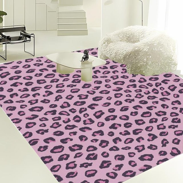 Karpetti Teppich mit Leopardenmuster in Pink, rutschfest und weich, B/T: 60 x 40 cm - Bild 1