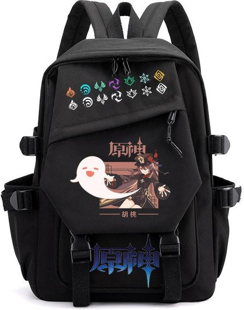 3-teiliges Schulrucksack-Set in Schwarz aus Oxford-Stoff mit großem Fassungsvermögen inklusive Federmäppchen und Schultergurt - Bild 1