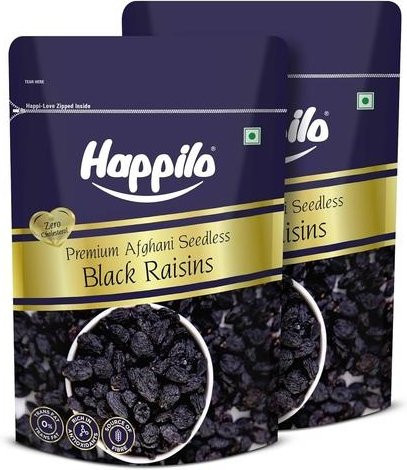 Happilo Afghani kernlose schwarze Rosinen 2 x 250 g - Bild 1