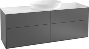 V&B Waschtischunterschrank Finion mit Wandbeleuchtung in Weiß und Grau lackiert, B/T/H: 160 x 50,1 x 0 cm - Bild 1