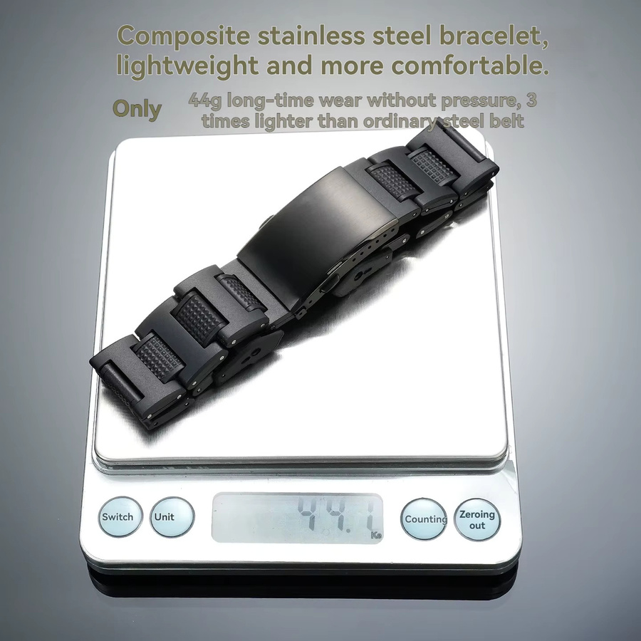 Casio Uhrenarmband, Kunststoff, Edelstahl, Schwarz, Unisex - Bild 2