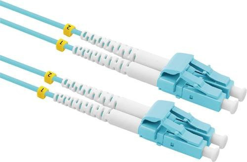Value Glasfaser LWL Anschlusskabel Multimode OM3, 1x LC-Stecker auf 1x LC-Stecker, 50/125 µm, Farbe: Türkis, Länge: 1,00 m - Bild 1