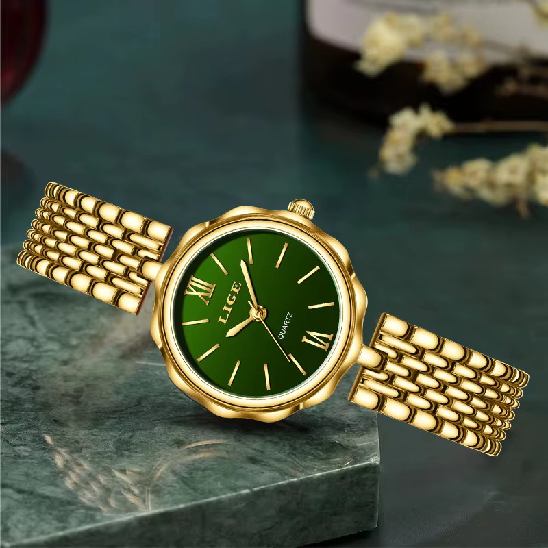 LIGE Armbanduhr Quarz, Edelstahl, Gold, Damen - Bild 4