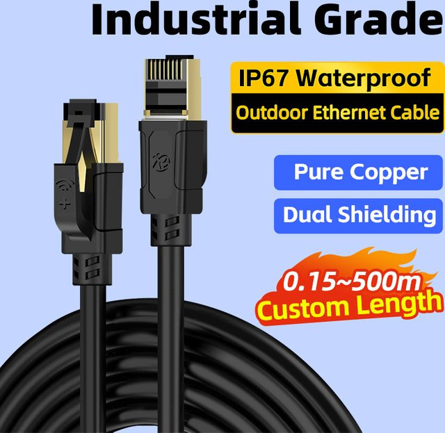 BYXGD Cat6a Industrielles Ethernet-LAN-Kabel S/FTP Doppelt Abgeschirmtes Schleppkettenkabel 26AWG Reines Kupfer IP67 Wasserdicht Ölbeständig in Rot - Bild 1