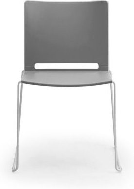 Leyform Stapelstühle ILike Set 4 Stück, grau, UV-beständig, mit alugrauem lackiertem Gestell und Kunststoffgleitern - Bild 1