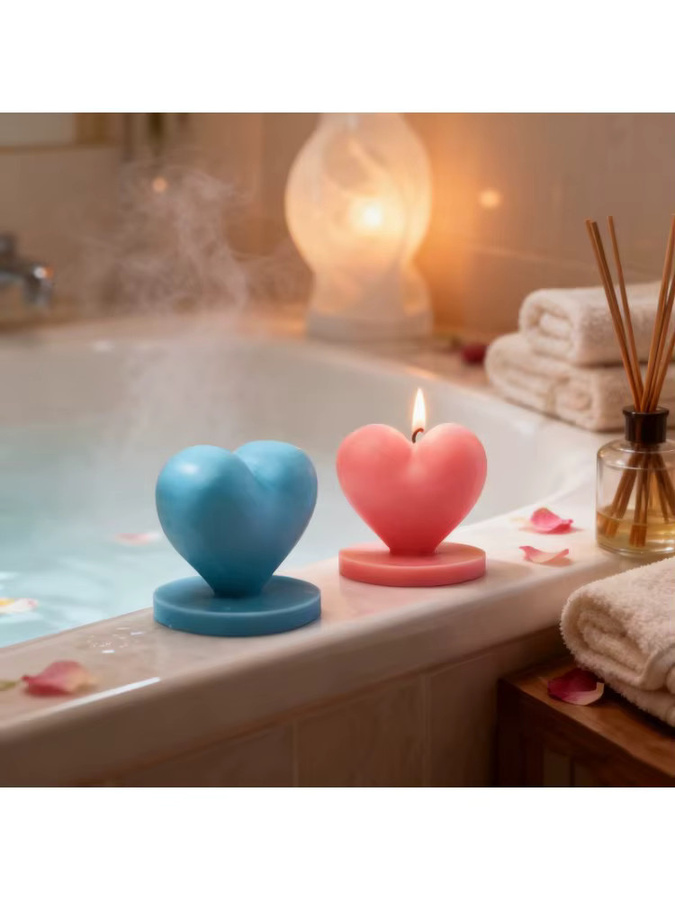 Silikon Kerzenform Herz 3D für DIY Geschenke aus Wachs, Harz, Zement oder Gips - Bild 6