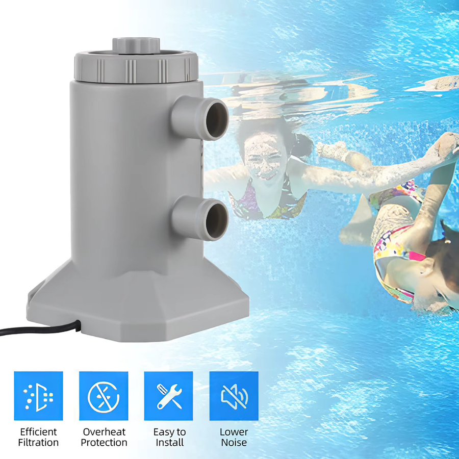 Qiilu Kartuschenfilterpumpe für oberirdische Pools mit 55 W und 250 l/h Durchflussrate - Bild 2
