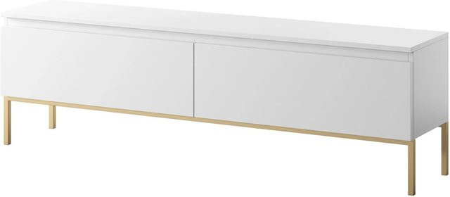 Selsey TV-Lowboard Bemmi in Weiß mit goldenen Beinen, Breite: 150 cm - Bild 1