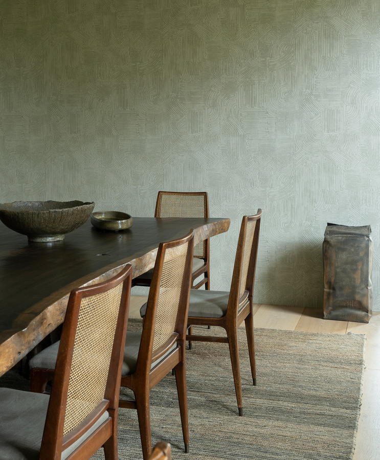 Arte Tapete Tamba in Mint mit abstraktem und geometrischem Design aus Vinyl - Bild 1