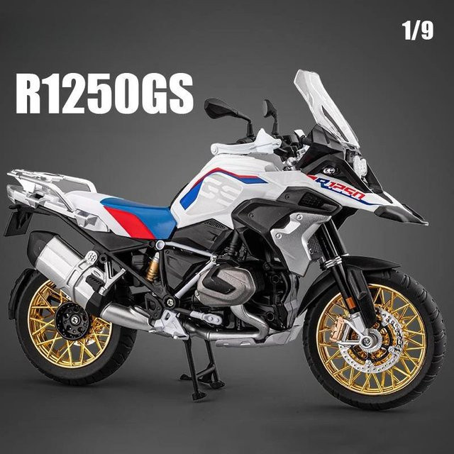 Linyi Toy Car R1250Gs Adv Motorrad Modell, Grau, mit Licht und Geräusch, ab 14 Jahren - Bild 1