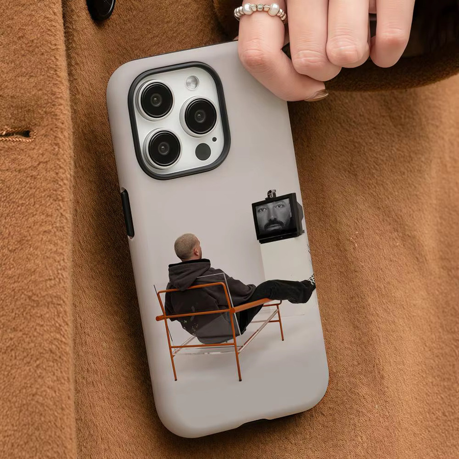 O-Omer A-Adam Handyhülle für iPhone 12 bis 17 Pro Max Plus, glänzende HD-Doppelschicht-Flüssigkeitshartschale, Farbe: Weiß - Bild 3