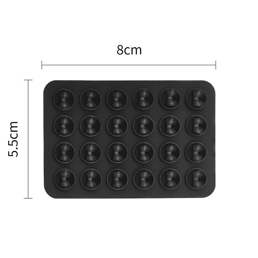 OAKCHARM Doppelseitiges Silikon-Saugpad für iPhone 17 16 Pro in Schwarz mit Klebstoffrückseite zum Befestigen - Bild 4