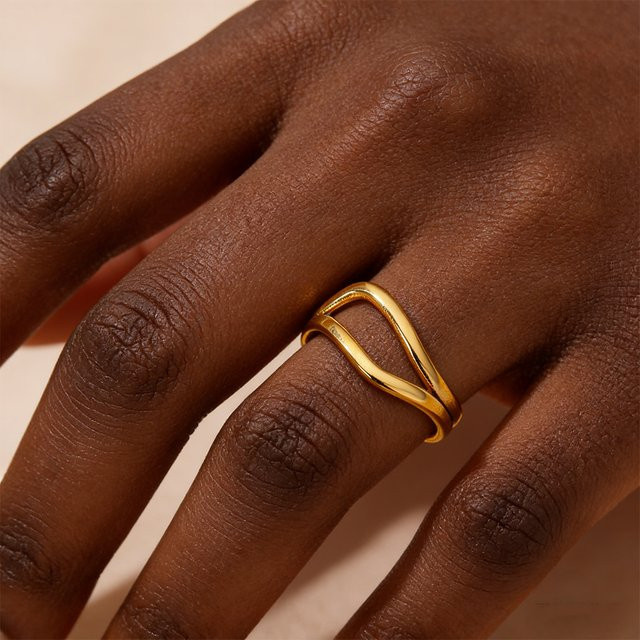 HPTOTMG Ring, vergoldeter Edelstahl, Gold, Damen - Bild 1