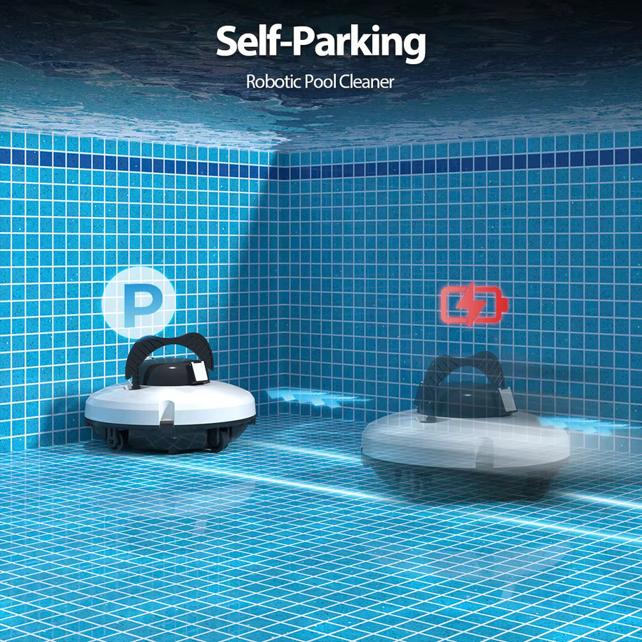 Redkey S100 Kabelloser Roboter-Poolreiniger in Weiß für eingelassene Pools mit zwei Motoren und Selbstparkfunktion - Bild 3