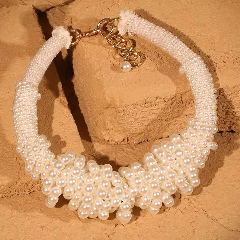 Halskette Perle, Weiß, Vintage, Damen, Hochzeit - Bild 4