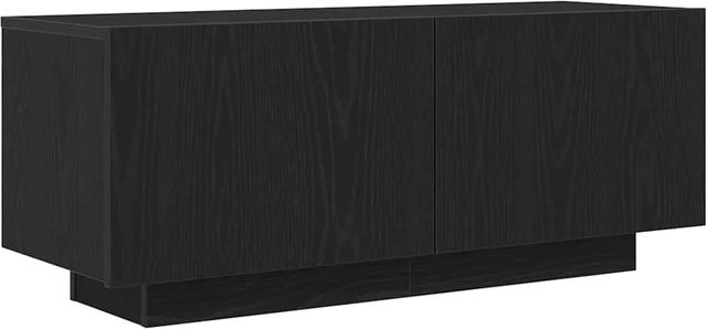 vidaXL TV-Schrank modern in Schwarz und Eiche aus Holzwerkstoff mit Medienfächern, B/T/H: 100 x 35 x 40 cm - Bild 1